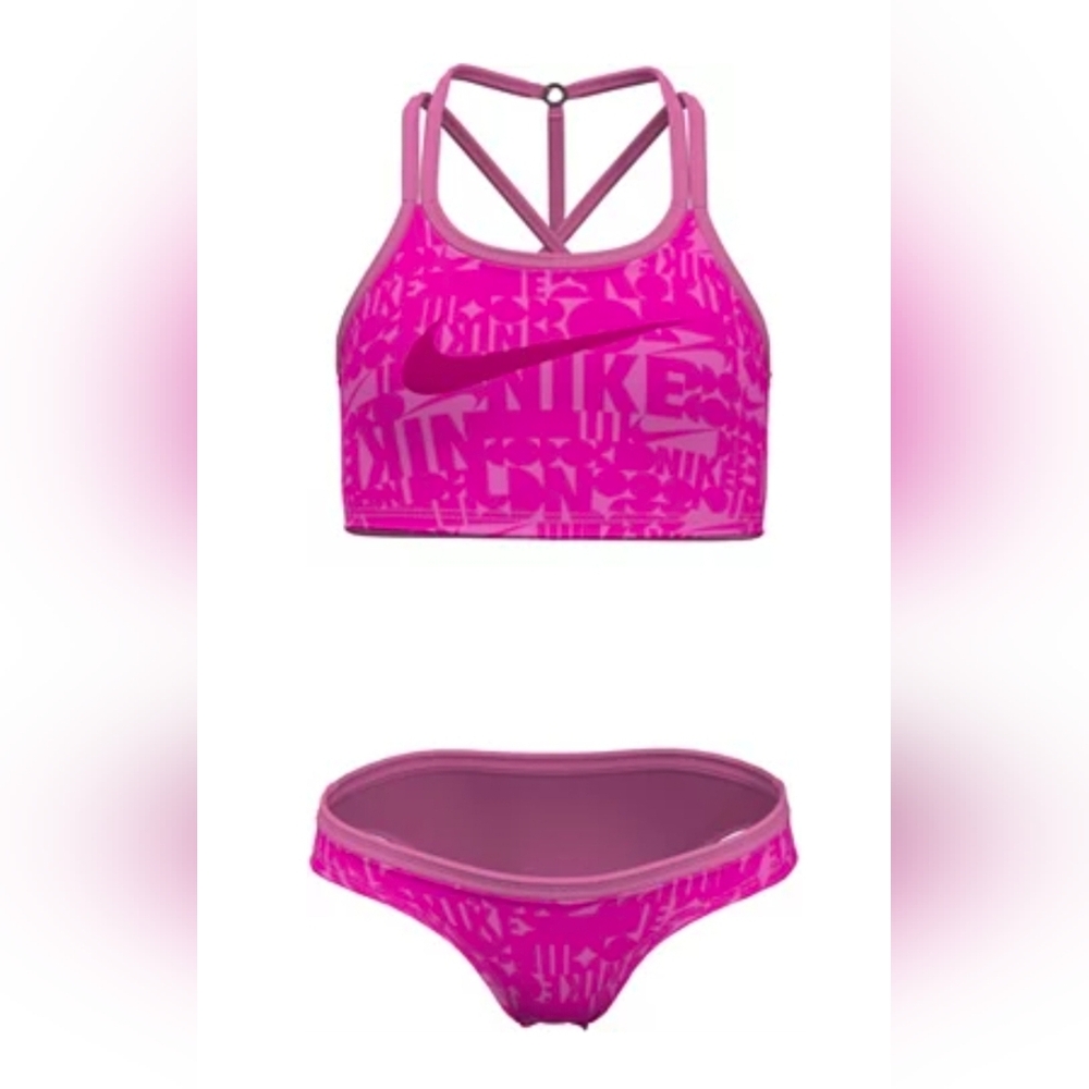 Nike Girls' T-Crossback Midkini Set: PINK: NEW WITH TAGS: SIZE XL